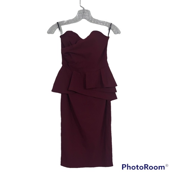 ASOS Dresses & Skirts - ASOS size 4 strapless burgundy dress